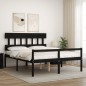 vidaXL Cama matrimonio personas mayores cabecero madera maciza negro vidaXL Cama matrimonio personas mayores cabecero madera maciza negro