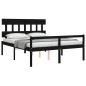 vidaXL Cama matrimonio personas mayores cabecero madera maciza negro vidaXL Cama matrimonio personas mayores cabecero madera maciza negro