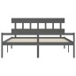 vidaXL Cama de matrimonio personas mayores cabecero madera maciza gris