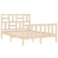 vidaXL Estructura de cama de matrimonio con cabecero madera maciza vidaXL Estructura de cama de matrimonio con cabecero madera maciza