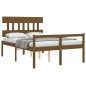vidaXL Cama personas mayores cabecero madera marrón miel 140x200 cm vidaXL Cama personas mayores cabecero madera marrón miel 140x200 cm