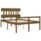 vidaXL Cama personas mayores cabecero madera marrón miel 140x200 cm vidaXL Cama personas mayores cabecero madera marrón miel 140x200 cm