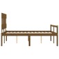 vidaXL Cama personas mayores cabecero madera marrón miel 140x200 cm vidaXL Cama personas mayores cabecero madera marrón miel 140x200 cm