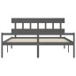 vidaXL Cama personas mayores cabecero madera maciza gris 200x200 cm vidaXL Cama personas mayores cabecero madera maciza gris 200x200 cm