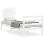 vidaXL Estructura de cama individual con cabecero madera maciza blanco vidaXL Estructura de cama individual con cabecero madera maciza blanco