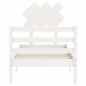 vidaXL Estructura de cama individual con cabecero madera maciza blanco vidaXL Estructura de cama individual con cabecero madera maciza blanco