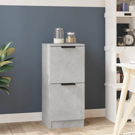 vidaXL Aparador de madera contrachapada gris hormigón 30x30x70 cm