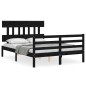vidaXL Estructura de cama con cabecero madera maciza negro 120x200 cm vidaXL Estructura de cama con cabecero madera maciza negro 120x200 cm