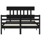 vidaXL Estructura de cama con cabecero madera maciza negro 120x200 cm vidaXL Estructura de cama con cabecero madera maciza negro 120x200 cm