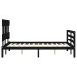 vidaXL Estructura de cama con cabecero madera maciza negro 120x200 cm vidaXL Estructura de cama con cabecero madera maciza negro 120x200 cm