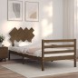 vidaXL Estructura cama y cabecero madera maciza marrón miel 100x200 cm vidaXL Estructura cama y cabecero madera maciza marrón miel 100x200 cm