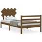 vidaXL Estructura cama y cabecero madera maciza marrón miel 100x200 cm vidaXL Estructura cama y cabecero madera maciza marrón miel 100x200 cm