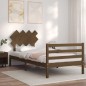 vidaXL Estructura cama y cabecero madera maciza marrón miel 100x200 cm vidaXL Estructura cama y cabecero madera maciza marrón miel 100x200 cm
