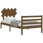 vidaXL Estructura cama y cabecero madera maciza marrón miel 100x200 cm vidaXL Estructura cama y cabecero madera maciza marrón miel 100x200 cm