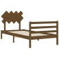 vidaXL Estructura cama y cabecero madera maciza marrón miel 100x200 cm vidaXL Estructura cama y cabecero madera maciza marrón miel 100x200 cm