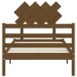 vidaXL Estructura cama y cabecero madera maciza marrón miel 100x200 cm vidaXL Estructura cama y cabecero madera maciza marrón miel 100x200 cm