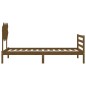 vidaXL Estructura cama y cabecero madera maciza marrón miel 100x200 cm vidaXL Estructura cama y cabecero madera maciza marrón miel 100x200 cm