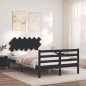 vidaXL Estructura de cama con cabecero madera maciza negro 120x200 cm vidaXL Estructura de cama con cabecero madera maciza negro 120x200 cm