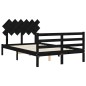 vidaXL Estructura de cama con cabecero madera maciza negro 120x200 cm vidaXL Estructura de cama con cabecero madera maciza negro 120x200 cm
