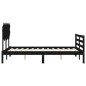vidaXL Estructura de cama con cabecero madera maciza negro 120x200 cm vidaXL Estructura de cama con cabecero madera maciza negro 120x200 cm