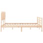 vidaXL Estructura de cama de matrimonio con cabecero madera maciza