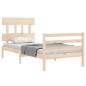 vidaXL Estructura de cama con cabecero madera maciza 90x200 cm vidaXL Estructura de cama con cabecero madera maciza 90x200 cm
