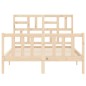 vidaXL Estructura de cama de matrimonio con cabecero madera maciza vidaXL Estructura de cama de matrimonio con cabecero madera maciza