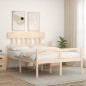 vidaXL Cama para personas mayores con cabecero madera maciza 140x190cm vidaXL Cama para personas mayores con cabecero madera maciza 140x190cm