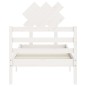 vidaXL Estructura de cama con cabecero madera maciza blanco 90x200 cm vidaXL Estructura de cama con cabecero madera maciza blanco 90x200 cm