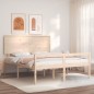 vidaXL Cama de matrimonio para personas mayores cabecero madera maciza vidaXL Cama de matrimonio para personas mayores cabecero madera maciza