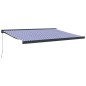 vidaXL Toldo retráctil aluminio y tela azul y blanco 4x3 m vidaXL Toldo retráctil aluminio y tela azul y blanco 4x3 m