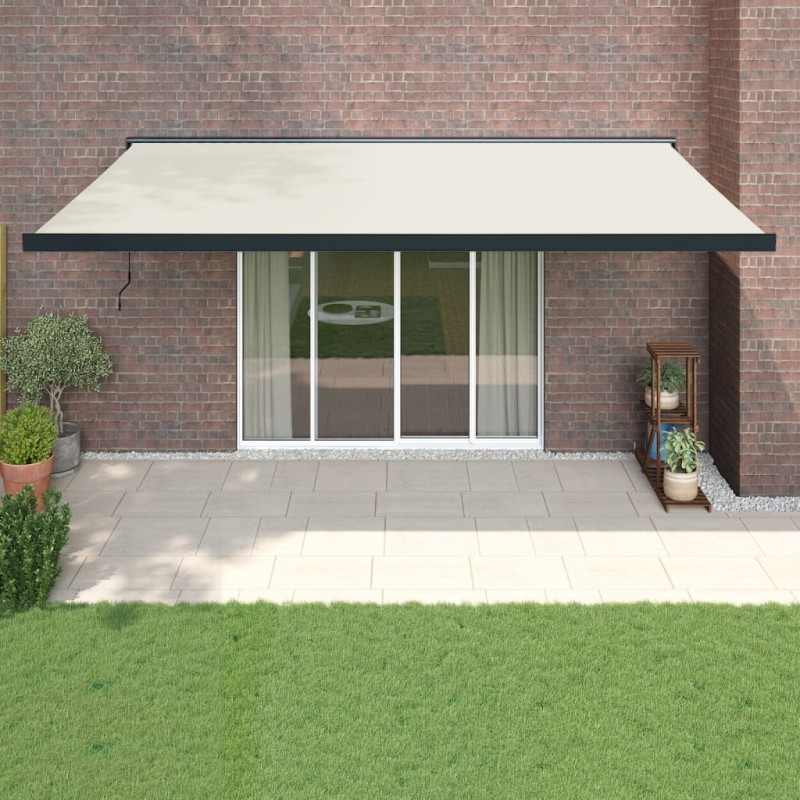 vidaXL Toldo retráctil aluminio y tela color crema 5x3 m vidaXL Toldo retráctil aluminio y tela color crema 5x3 m