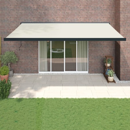 vidaXL Toldo retráctil aluminio y tela color crema 5x3 m