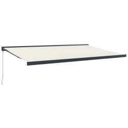 vidaXL Toldo retráctil aluminio y tela color crema 5x3 m
