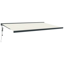 vidaXL Toldo retráctil aluminio y tela color crema 5x3 m
