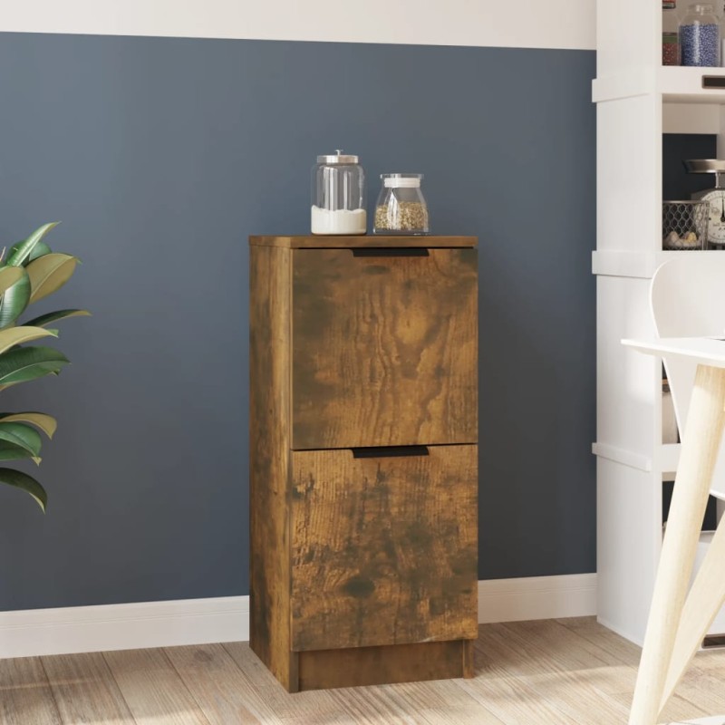 vidaXL Aparador madera contrachapada color roble ahumado 30x30x70 cm vidaXL Aparador madera contrachapada color roble ahumado 30x30x70 cm