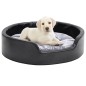 vidaXL Cama para perros felpa y cuero sintético negro gris 69x59x19 cm vidaXL Cama para perros felpa y cuero sintético negro gris 69x59x19 cm