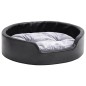 vidaXL Cama para perros felpa y cuero sintético negro gris 69x59x19 cm vidaXL Cama para perros felpa y cuero sintético negro gris 69x59x19 cm