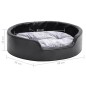 vidaXL Cama para perros felpa y cuero sintético negro gris 69x59x19 cm vidaXL Cama para perros felpa y cuero sintético negro gris 69x59x19 cm