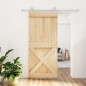 vidaXL Puerta corredera con herrajes madera maciza de pino 90x210 cm vidaXL Puerta corredera con herrajes madera maciza de pino 90x210 cm