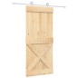 vidaXL Puerta corredera con herrajes madera maciza de pino 90x210 cm vidaXL Puerta corredera con herrajes madera maciza de pino 90x210 cm