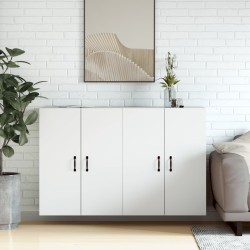 vidaXL Armarios de pared 2 uds madera de ingeniería blanco