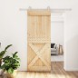 vidaXL Puerta corredera con herrajes madera maciza de pino 80x210 cm