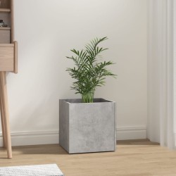 vidaXL Jardinera de madera contrachapada gris hormigón 40x40x40 cm