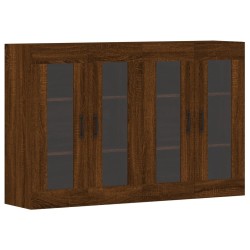 vidaXL Armarios de pared 2 uds madera de ingeniería marrón roble