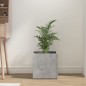 vidaXL Jardinera de madera contrachapada gris hormigón 40x40x40 cm