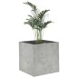 vidaXL Jardinera de madera contrachapada gris hormigón 40x40x40 cm