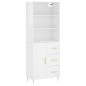 vidaXL Aparador alto madera contrachapada blanco brillo 69,5x34x180 cm vidaXL Aparador alto madera contrachapada blanco brillo 69,5x34x180 cm