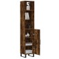vidaXL Aparador de madera contrachapada roble ahumado 34,5x34x180 cm