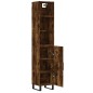 vidaXL Aparador de madera contrachapada roble ahumado 34,5x34x180 cm